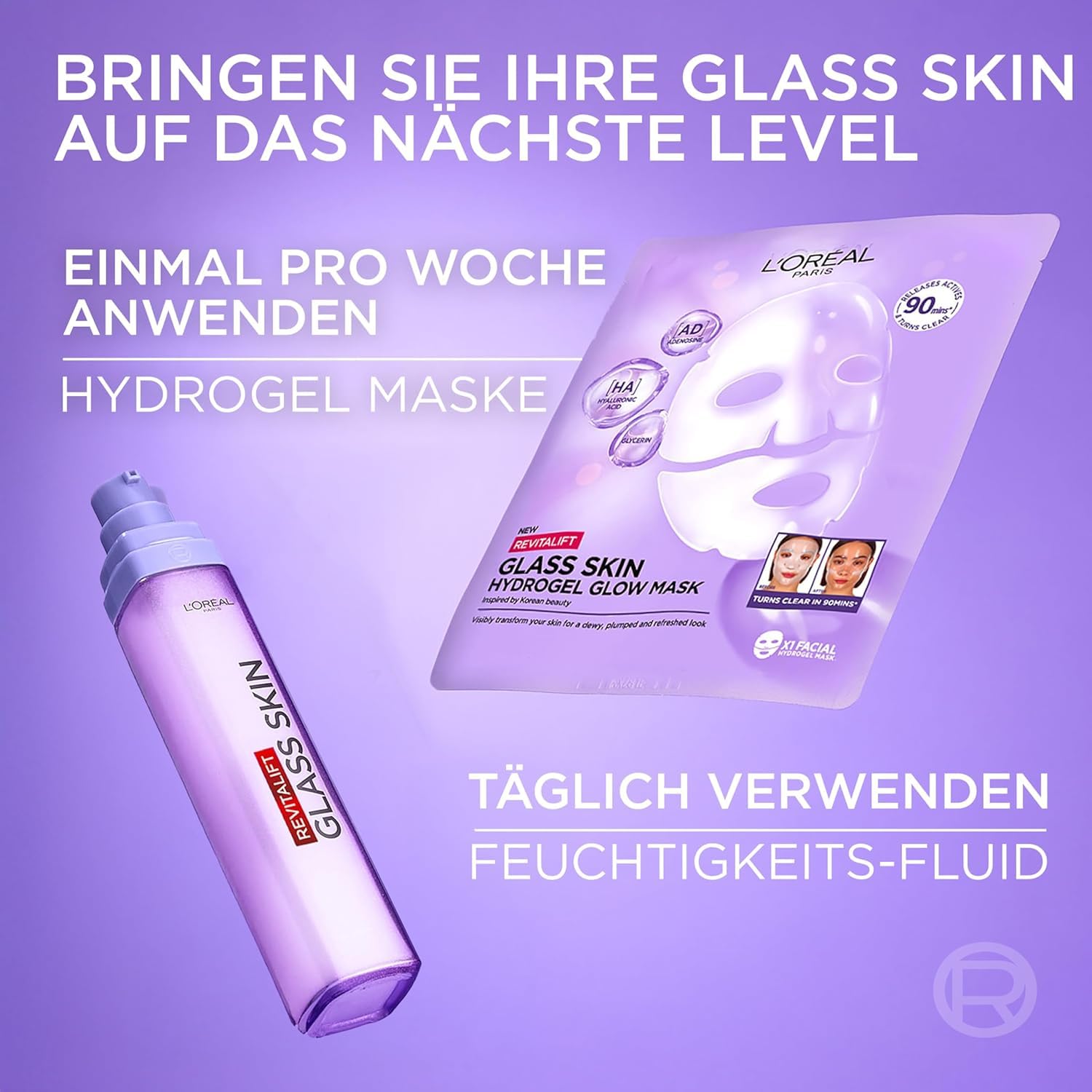L'Oréal Paris Glass Skin Feuchtigkeitsfluid, für Aufpolsterung & Glow, 70ml – Bild 7