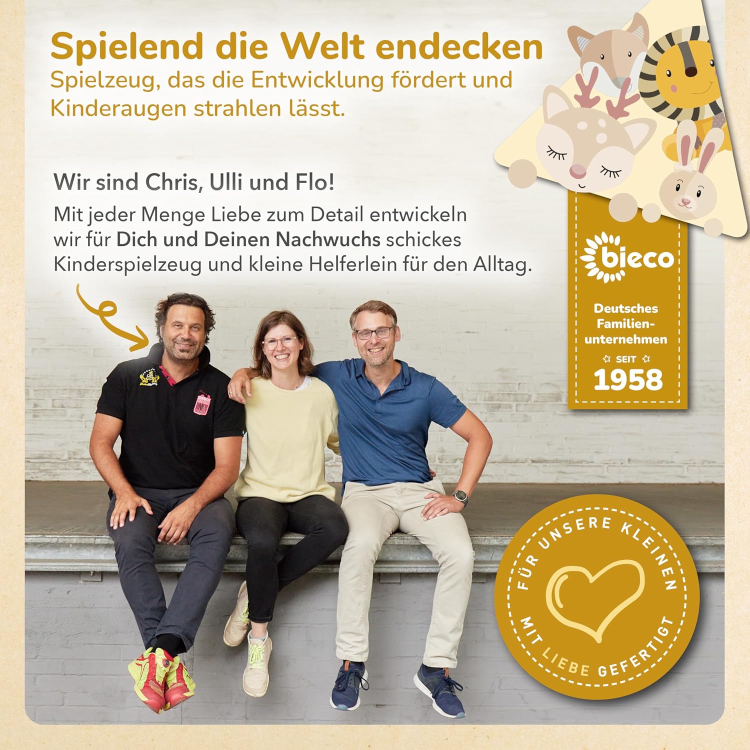 Bieco Stapelturm REH Ella | Holz FSC® | 19 cm | Steckspielzeug ab 1 Jahr – Bild 7