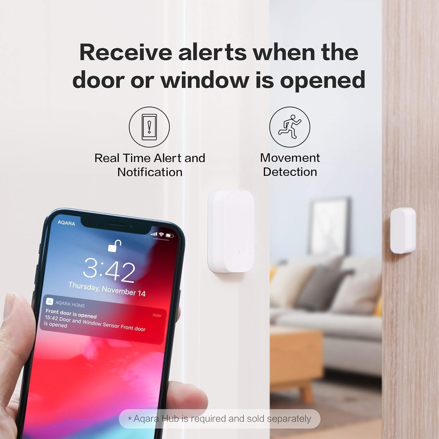 Aqara Tür- und Fenstersensor 3er Pack, Drahtloser Zigbee Sensor für Alarm – Bild 7