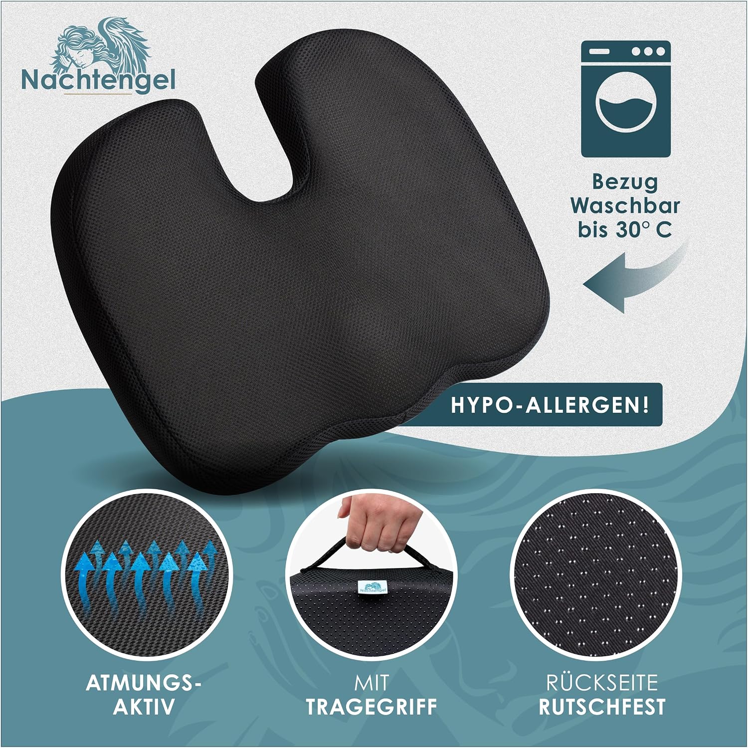 Sitzkissen orthopädisch Memory Foam – Weich 40–65 kg – Bild 6