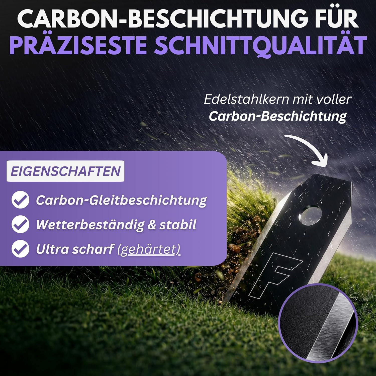 Filzada® 15x Mähroboter Messer Carbon kompatibel mit Husqvarna Automower – Bild 4