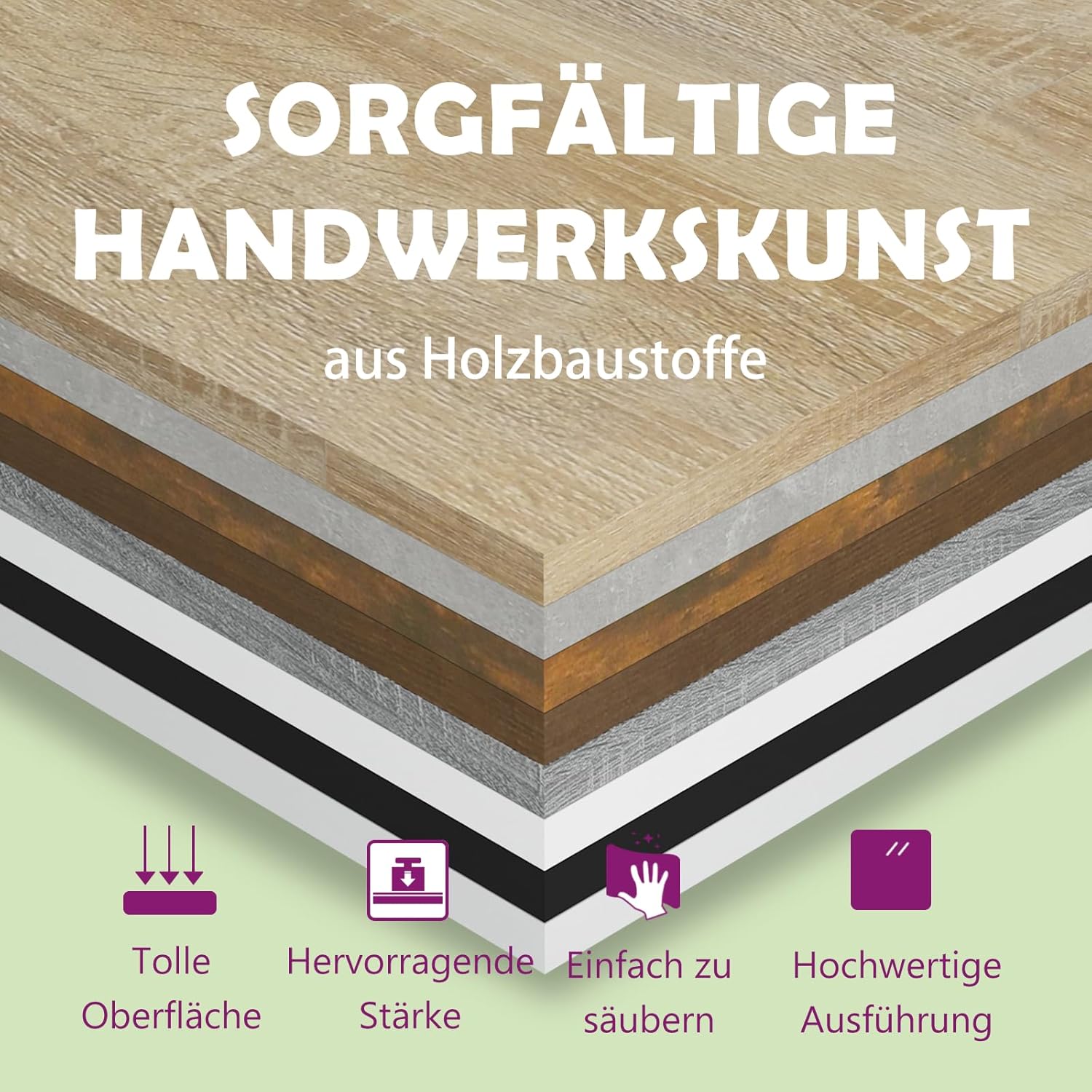 vidaXL Satztisch 3-TLG. Couchtisch Beistelltisch Wohnzimmertisch Sofatisch Kaffeetisch Teetisch Tisch Nachttisch Wohnzimmer Betongrau Holzwerkstoff – Bild 4