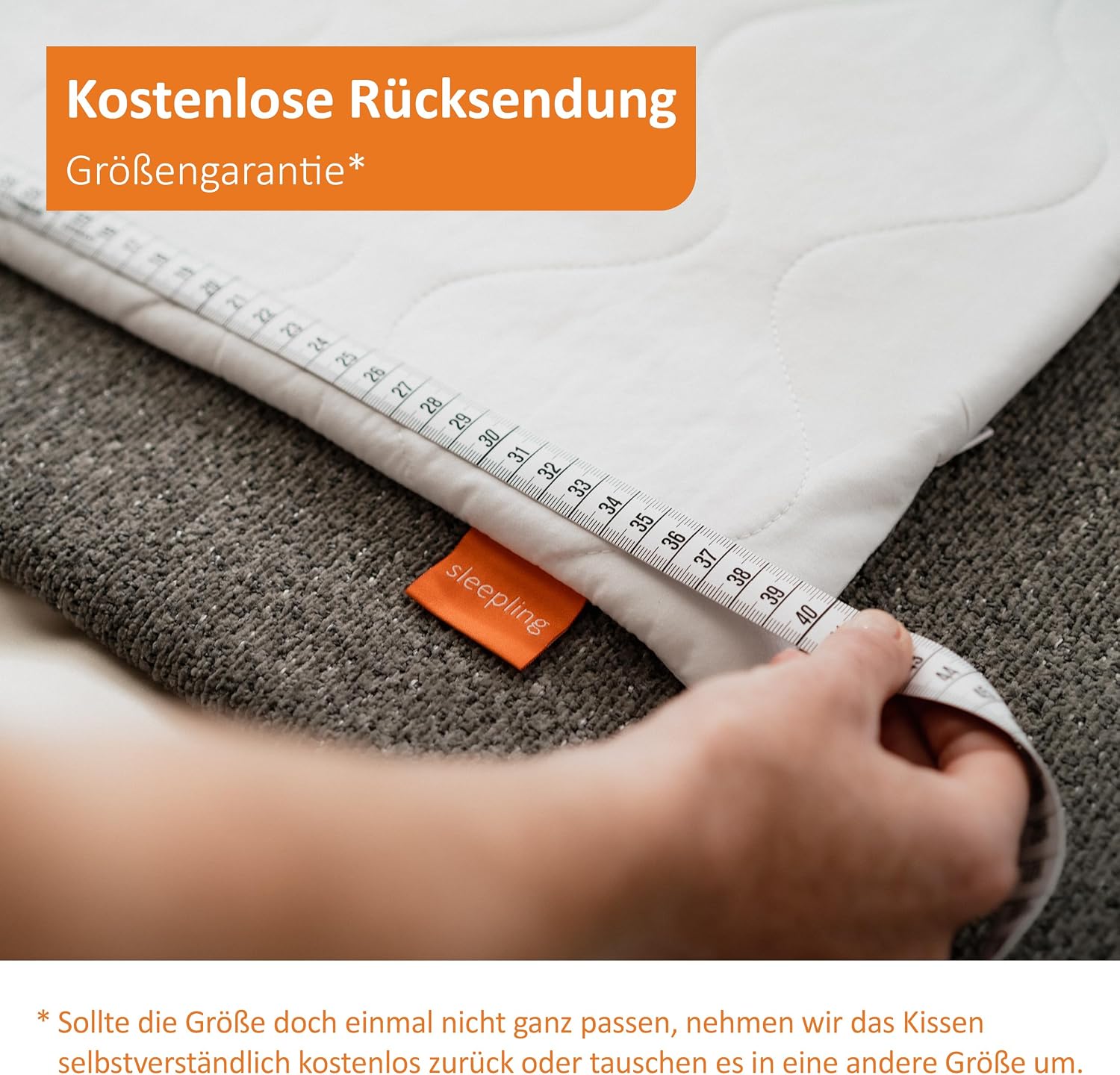 sleepling Kopfkissen 40x80 cm 2er Set , Allergiker Kissen, Komfort 100 – Bild 8