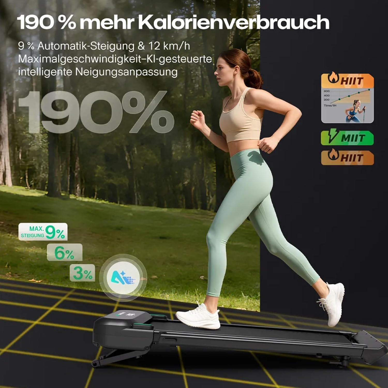 UREVO Smart Laufband mit Auto-Steigung und Schreibtisch-Workstation – Bild 4