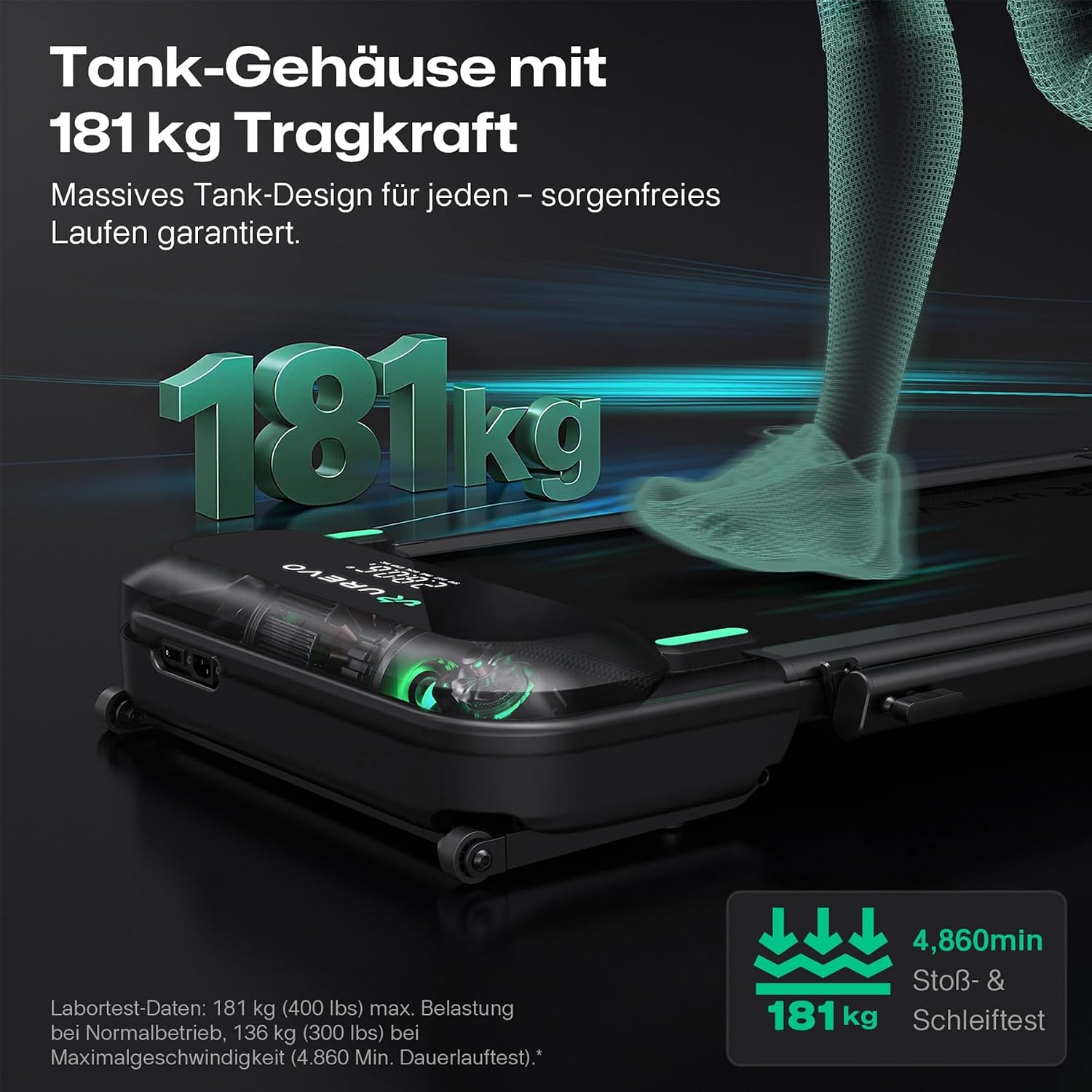 UREVO Smart Laufband mit Auto-Steigung und Schreibtisch-Workstation – Bild 8