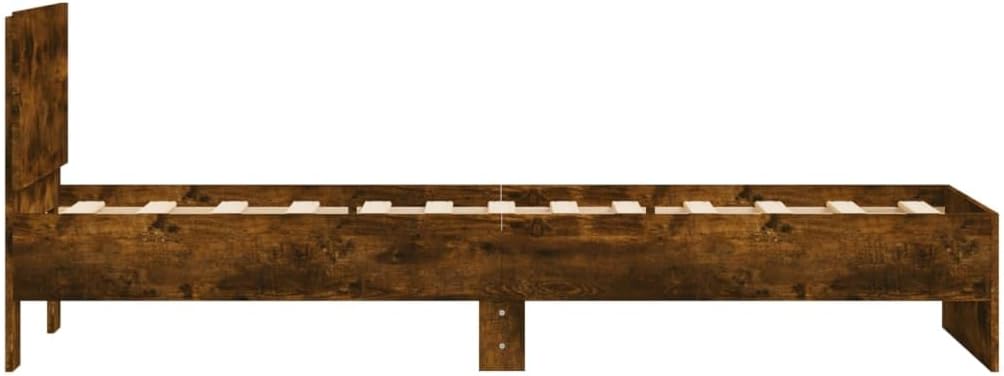 vidaXL Bettgestell mit Kopfteil Räuchereiche 90x190 cm Holzwerkstoff – Bild 6
