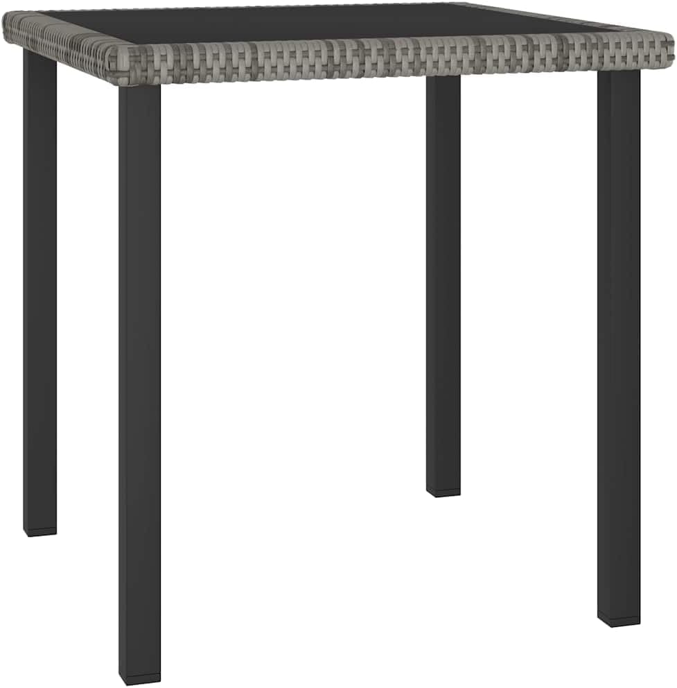 VIDAXL - Garten-Esstisch Grau 70x70x73 cm Poly Rattan – Bild 4