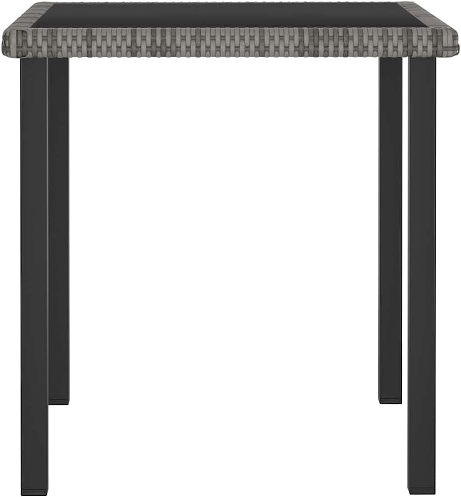 VIDAXL - Garten-Esstisch Grau 70x70x73 cm Poly Rattan – Bild 6