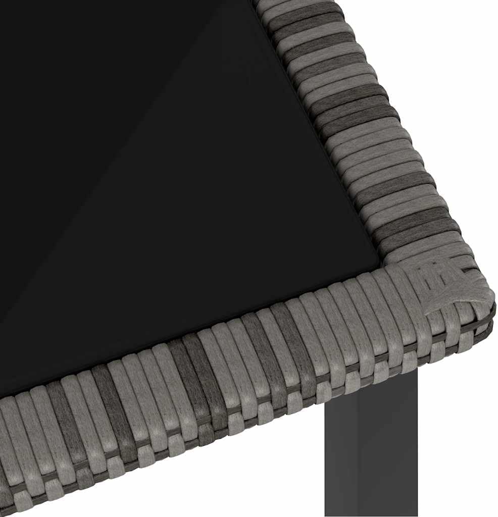 VIDAXL - Garten-Esstisch Grau 70x70x73 cm Poly Rattan – Bild 5