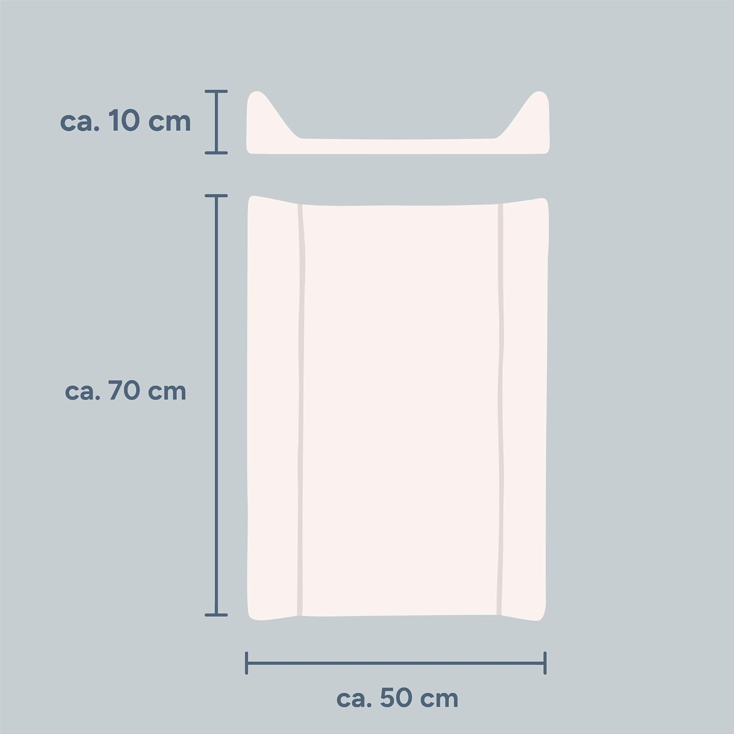 Ehrenkind® Abwaschbare Wickelauflage mit Keil - Hygienisch, Sicher und Vielseitig in Beige | Wickelauflage 50x70 | Wickelunterlage | Wickeltischauflage abwaschbar – Bild 2