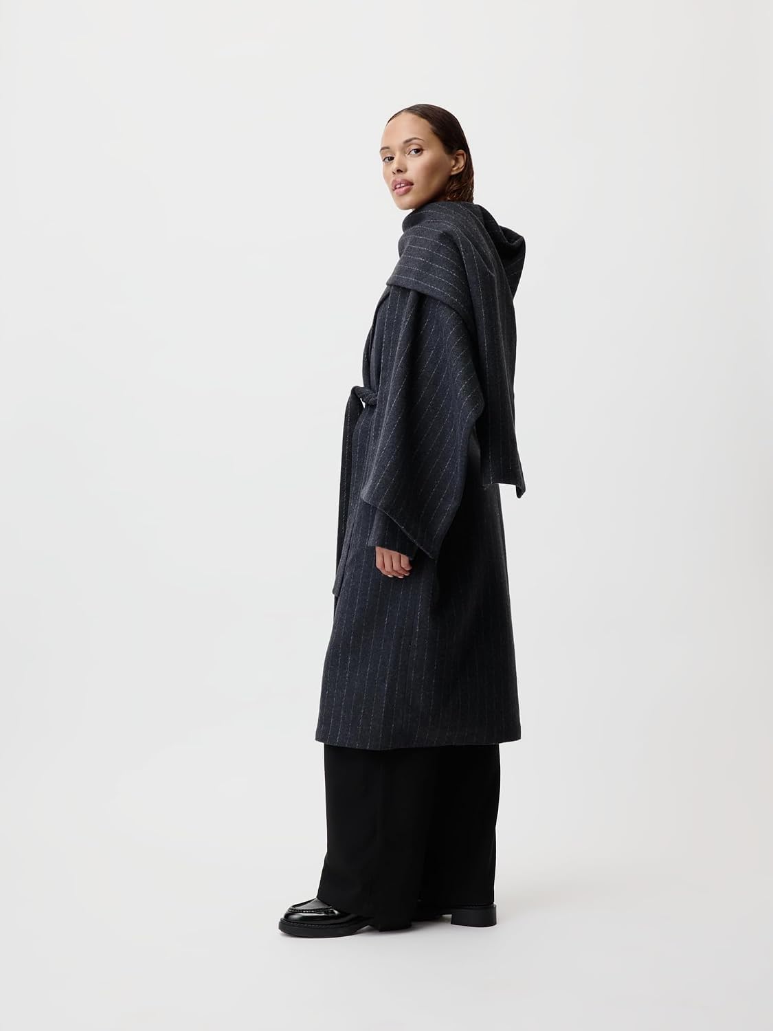 LeGer Jaden Coat - Mantel Damen mit Schal - lockere Passform - Wollmantel mit Streifen - Mode für Damen - by Lena Gercke - Gr. 34-44 – Bild 6