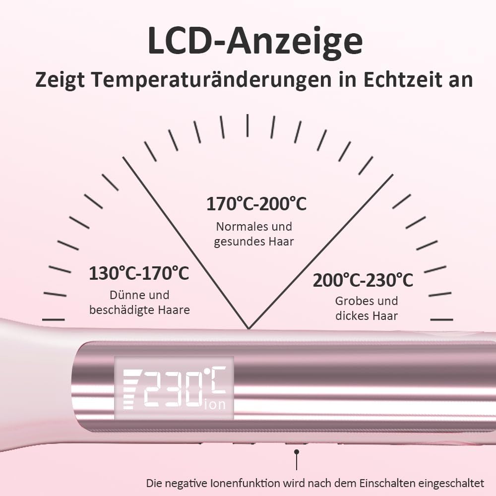 Faszin 2 in 1 Glätteisen Locken und Glätten, Titanplatten Haarglätter – Bild 6