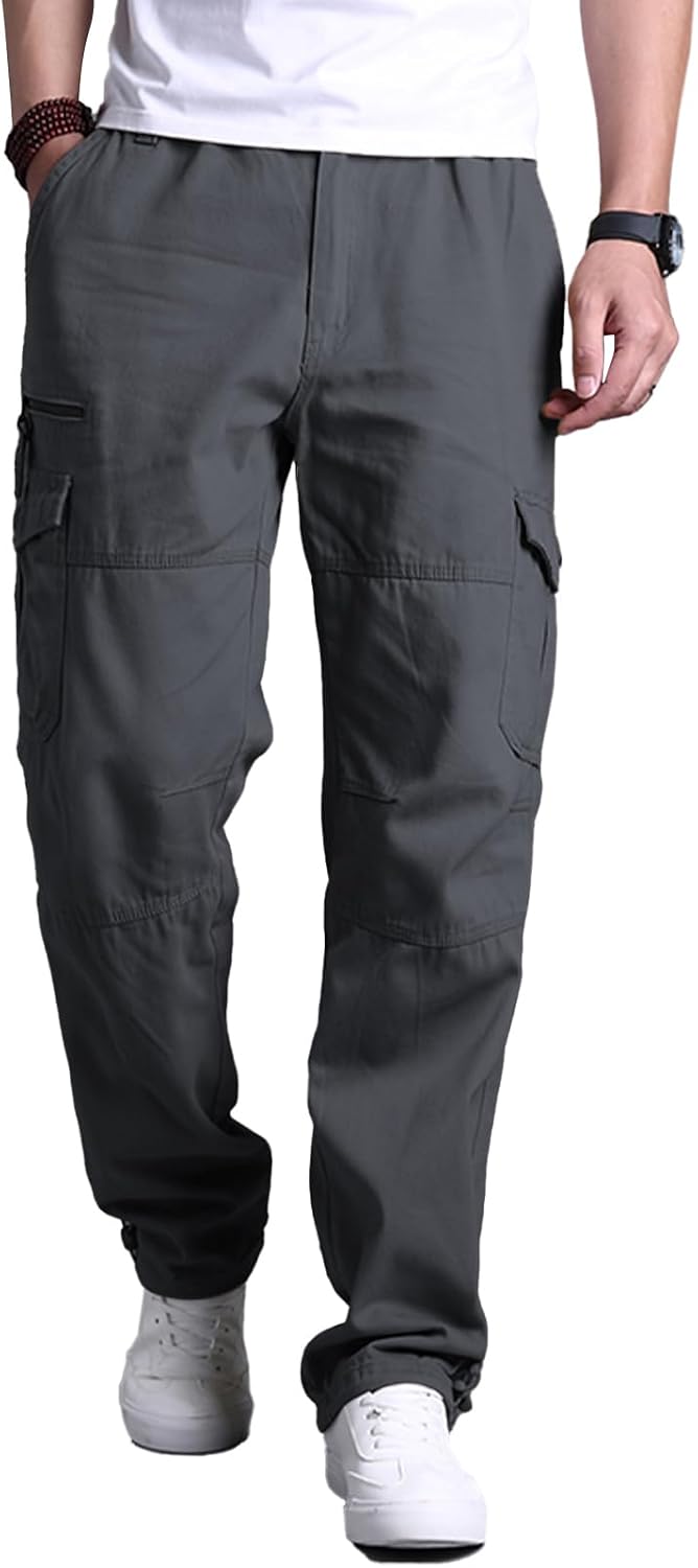 Aotoyou Cargohose Herren Baumwolle Cargo Hose Lang Freizeithose – Bild 6