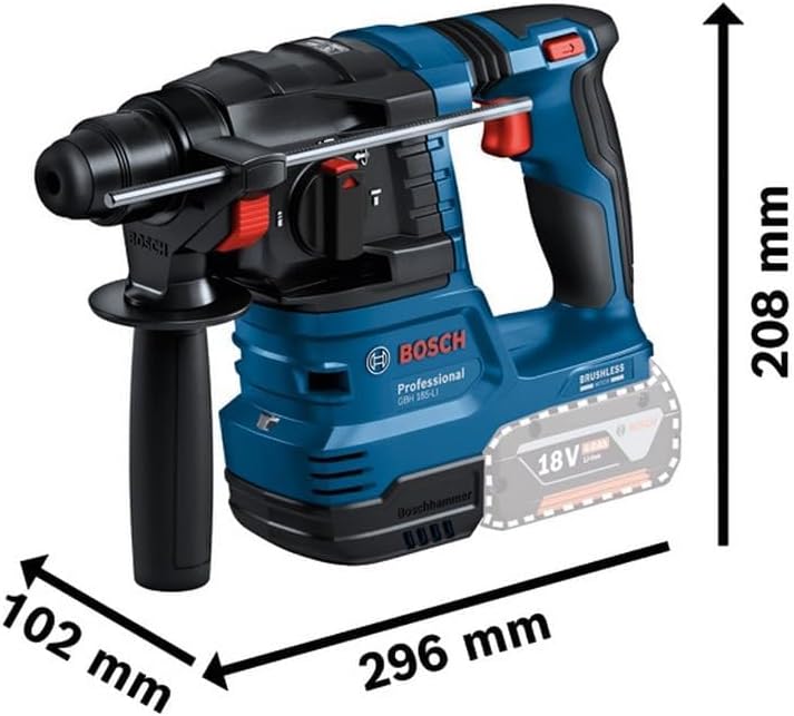 Bosch Professional 18V System Akku Bohrhammer GBH 18V-22 (mit SDS plus, KickBack Control und Vibration Control, inkl. GDE 18V-12, L-BOXX, ohne Akku/Ladegerät) – Bild 2