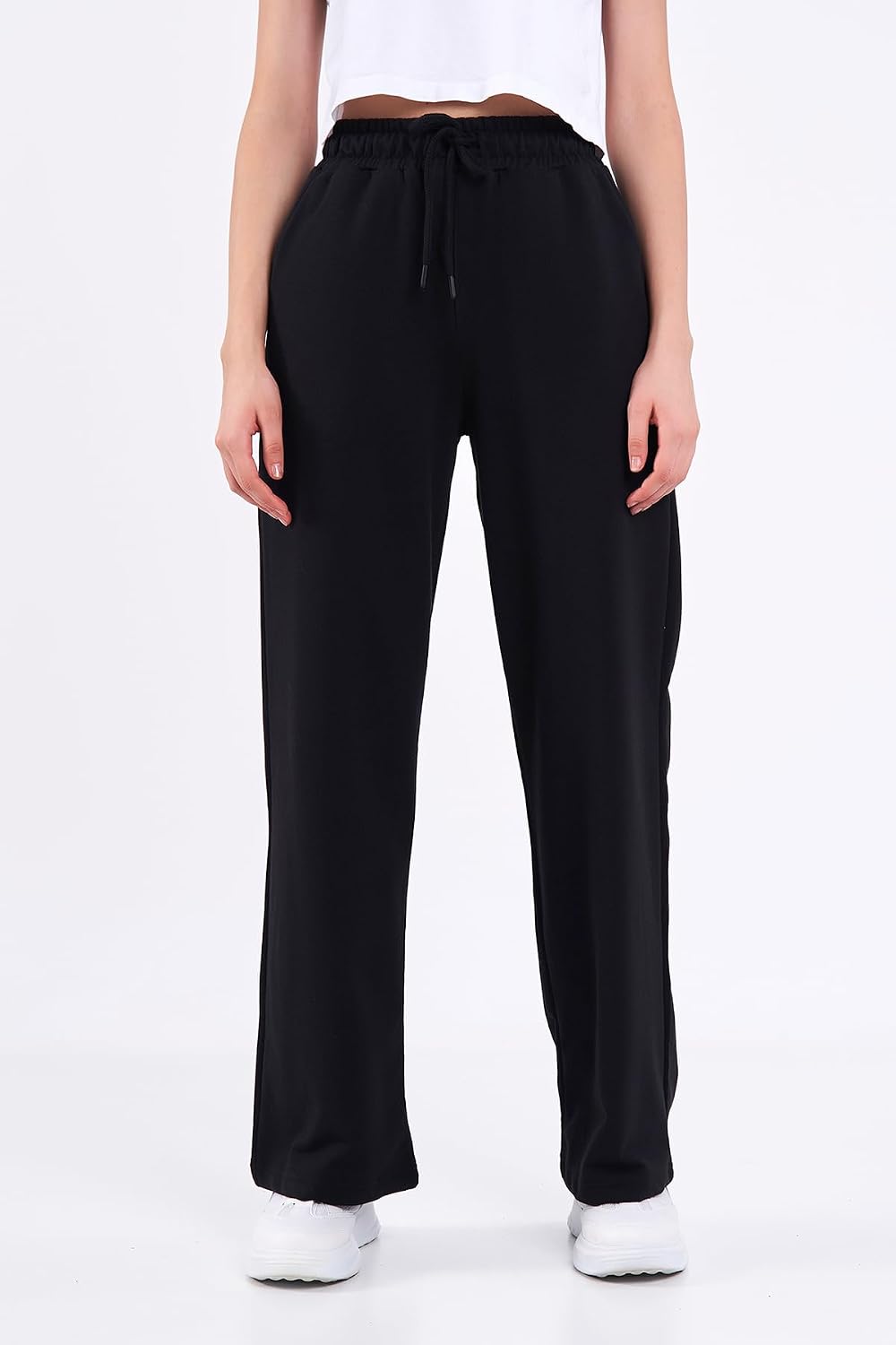 COMEOR Jogginghose Damen Baggy - Sporthose Lang Weites Bein Baumwolle, Trainingshose & Sweatpants mit elastischem Bund, lockere Freizeithose für Yoga, Fitness und Alltag – Bild 2