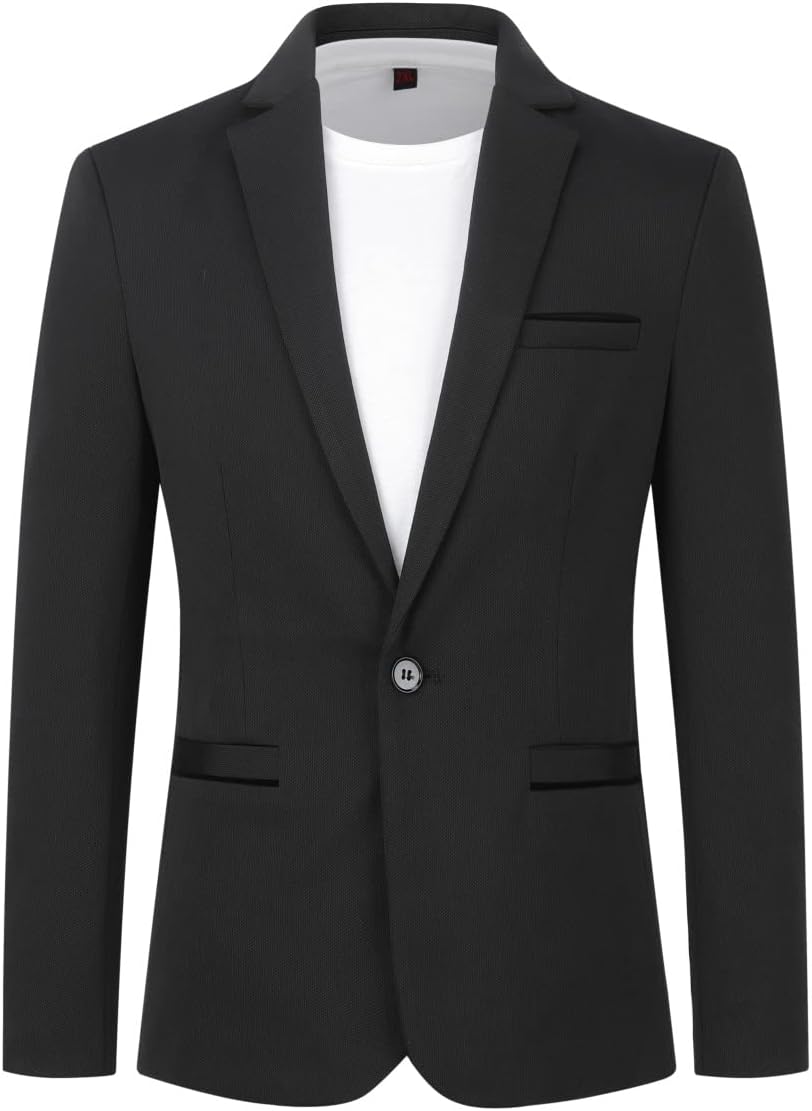 Allthemen Herren Sakko Sportlich Stretch Blazer Slim Fit Business Jackett – Bild 2