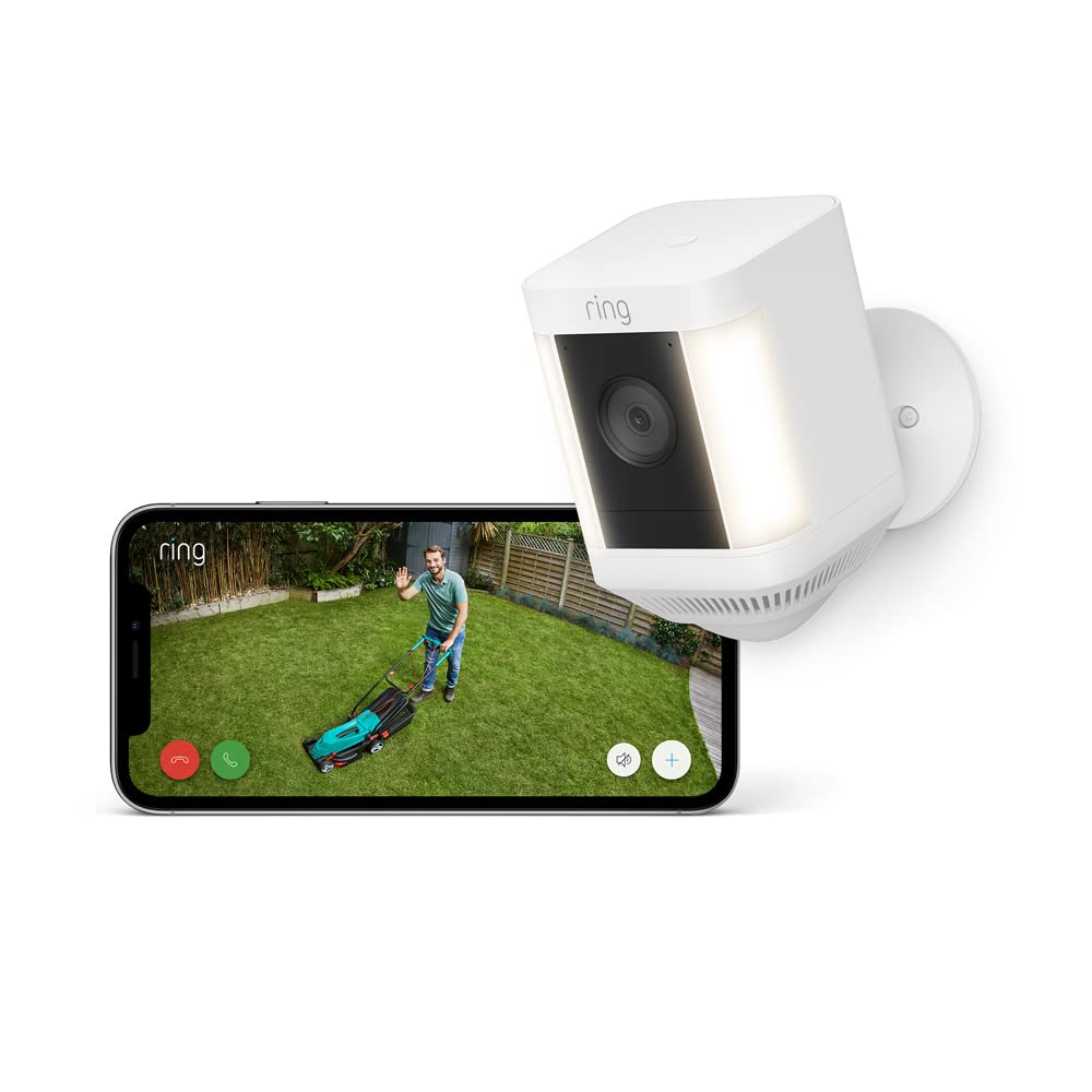 Zertifiziert und generalüberholt Ring Spotlight Kamera Plus Akku (Spotlight Cam Plus Battery)| Überwachungskamera aussen mit WLAN, HD-Video, LED-Flutlicht, Nachtsicht, Bewegungserfassung & Sirene – Bild 2