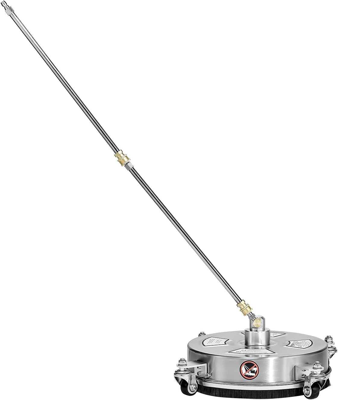 VEVOR 325 mm Hochdruckreiniger, Oberflächenreiniger, Flächenreiniger aus Edelstahl mit 4 Rädern, max. 4000 PSI, 6,35 mm Schnellanschluss, 2 Sprühdüsen, 2 verlängerte Stäbe für Beton, Terrasse, Deck – Bild 9