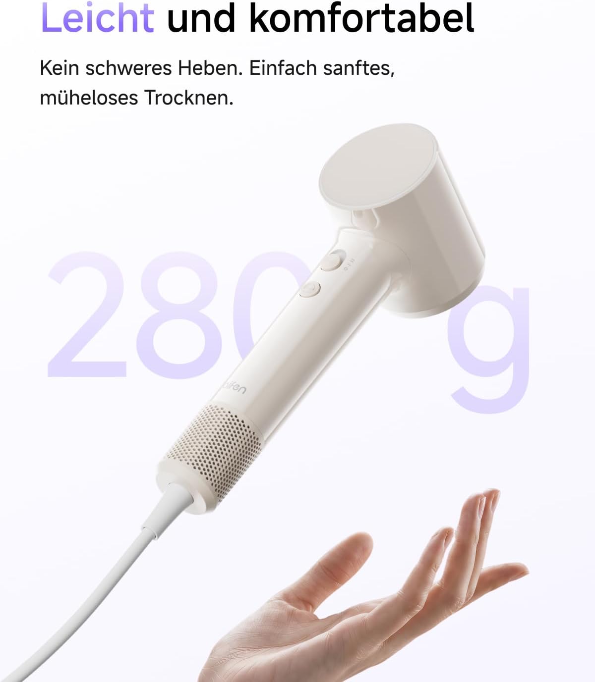 Laifen Air Haartrockner, 280 g leicht, bis zu 15× schneller, Sandbeige – Bild 2