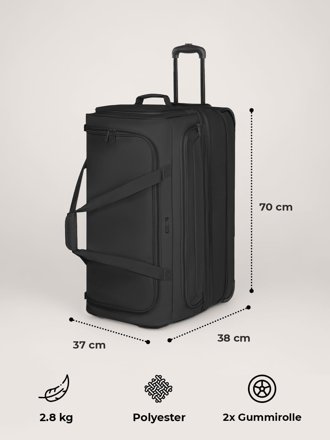 REDOLZ 2-Rollen große Trolley-Reisetasche – Bild 8