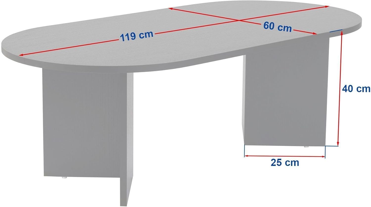 Moderner Couchtisch, 119 cm x 40 cm x 60 cm, Travertine & Walnuss-Farben | 100% melaminbeschichtete Spanplatte, 18 mm Stärke | stilvolles & funktionales Design für zeitgemäße Wohnräume – Bild 3