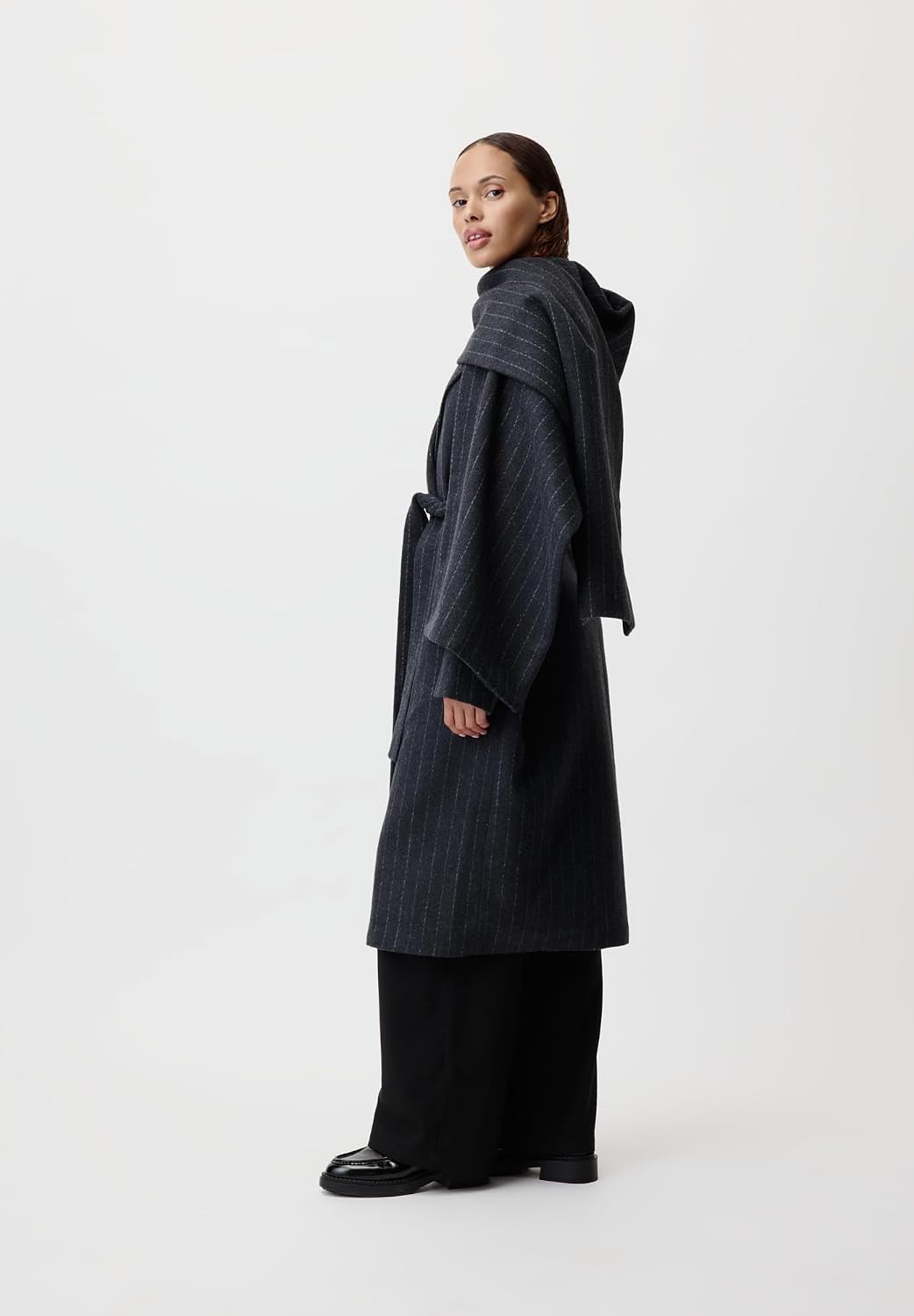 LeGer Jaden Coat - Mantel Damen mit Schal - lockere Passform - Wollmantel mit Streifen - Mode für Damen - by Lena Gercke - Gr. 34-44 – Bild 2