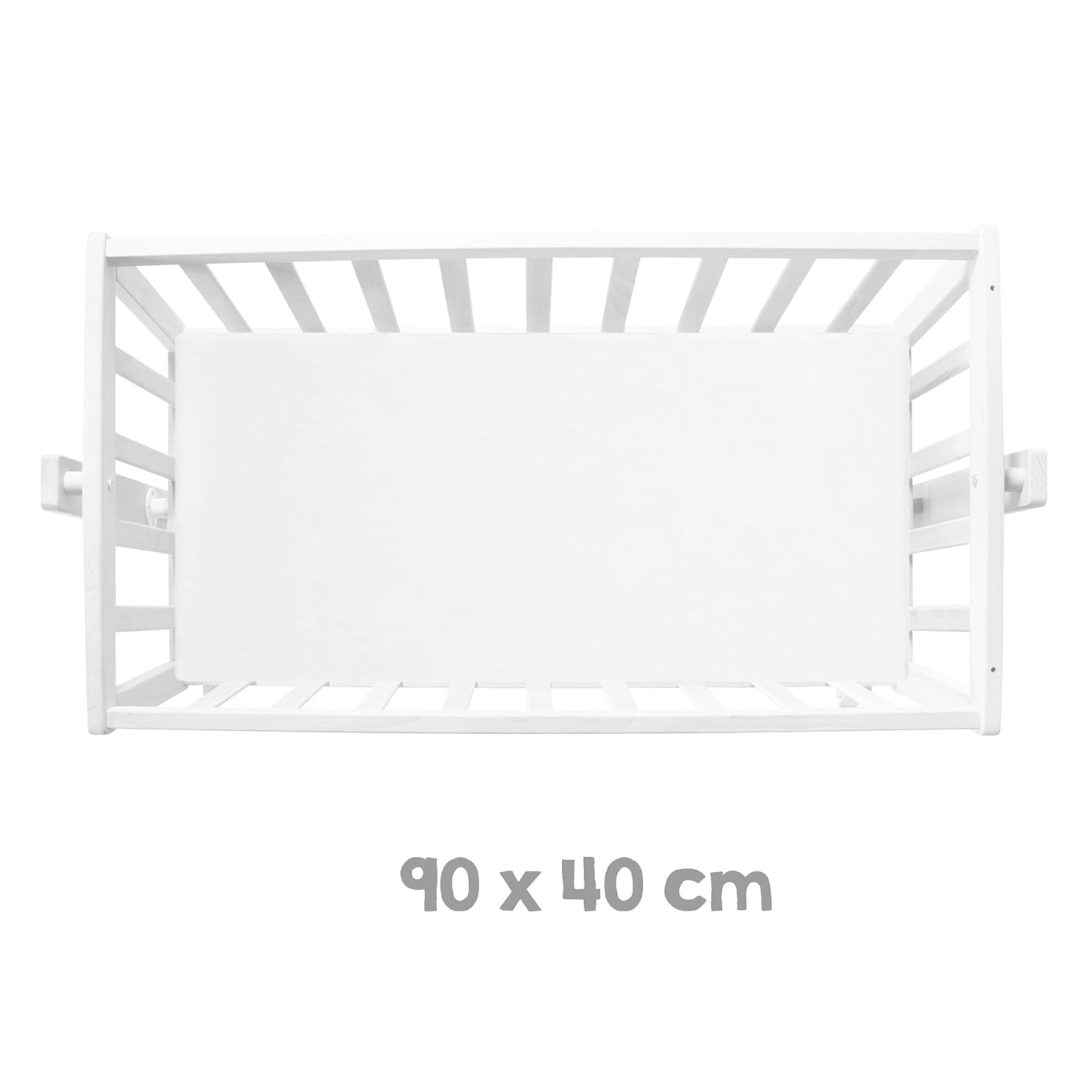 roba Babywiege 40 x 90 cm Heartbreaker - Stubenwagen & Wiege - Bett Set komplett mit Feststellfunktion - Inkl. textiler Ausstattung - Holz weiß – Bild 10