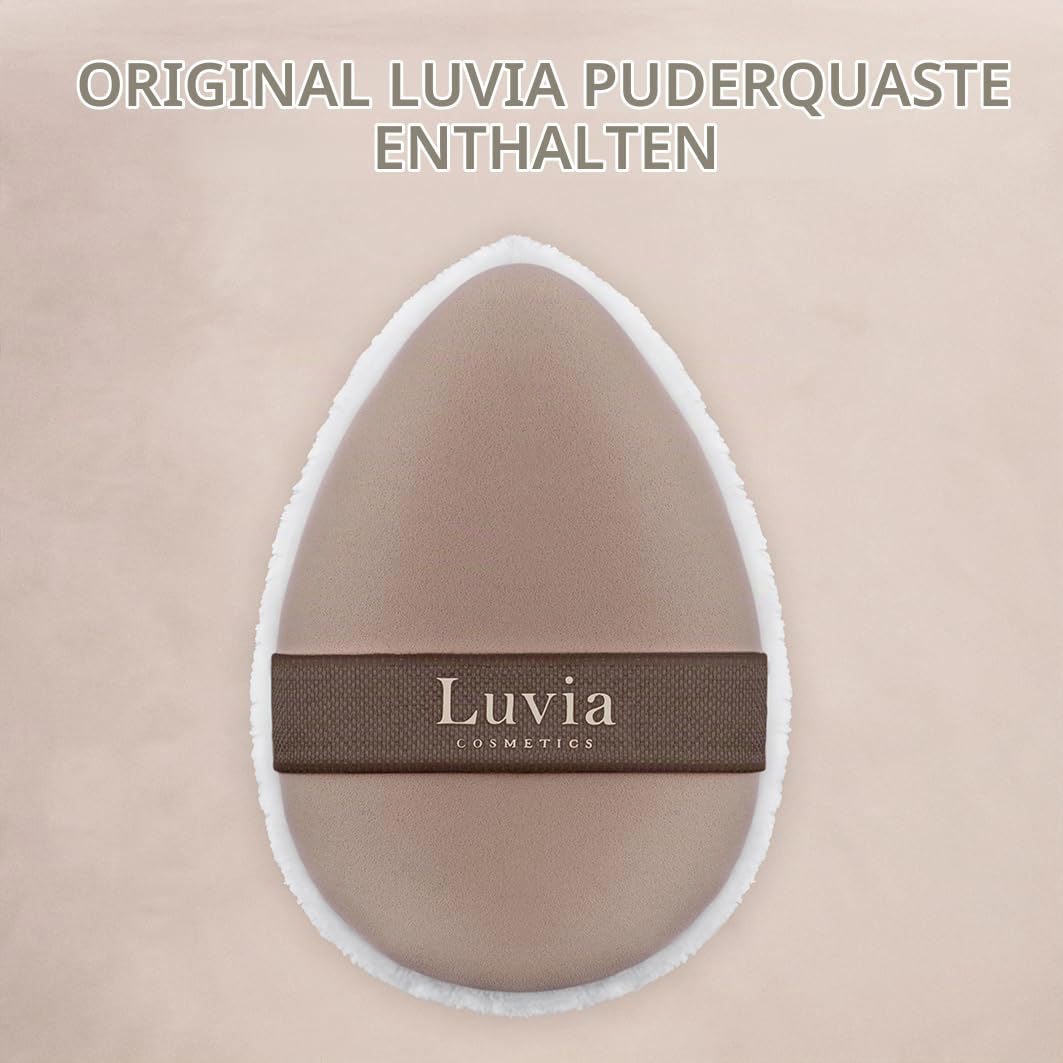 Make-up Pinselset Aura | 10-teiliges Pinselset mit 8 Schminkpinseln für Gesicht & Augen inkl. veganem Lederetui & Powder Puff Sponge | Professionelle vegane Kosmetikpinsel | Nude 2-farbig | Luvia – Bild 5