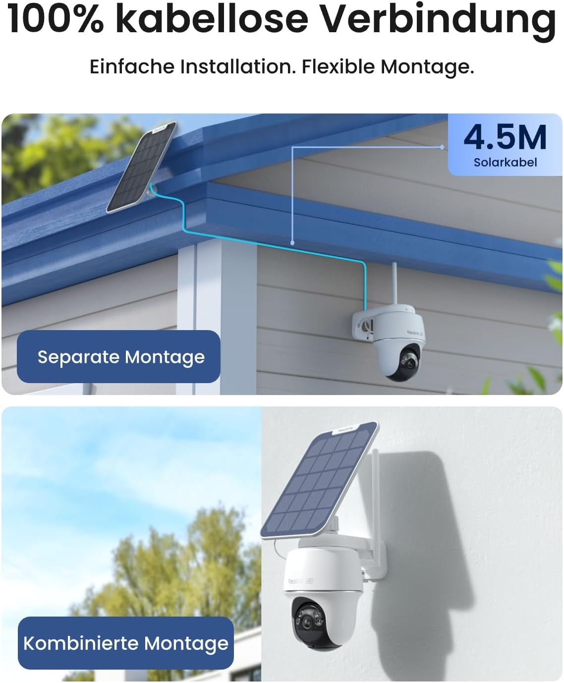 Reolink 4K PT Solar Überwachungskamera Aussen Akku Set Outdoor mit Home Hub – Bild 5