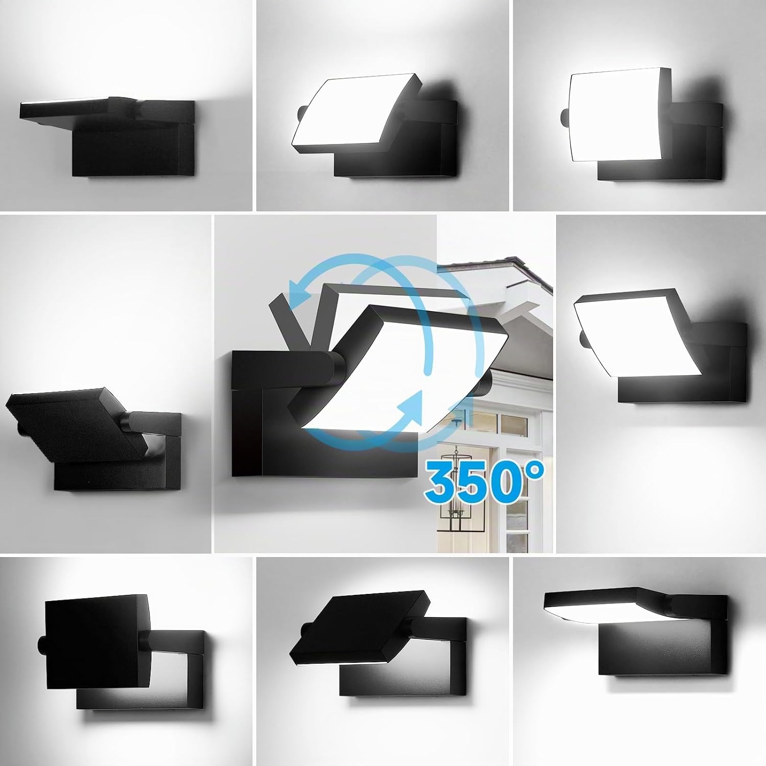 40W Applique da Parete Esterno/Interno 4000LM Faretto Led da Esterno Bianco freddo 6000K 3 Pezzi Lampade da Esterno Regolabile IP65 Impermeabile – Bild 2
