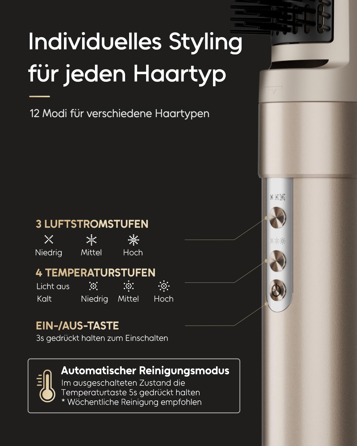7MAGIC 6 in 1 Airstyler, Ionen Föhn,Auto-Wrap Lockenstab,Ohne Extreme Hitze – Bild 9
