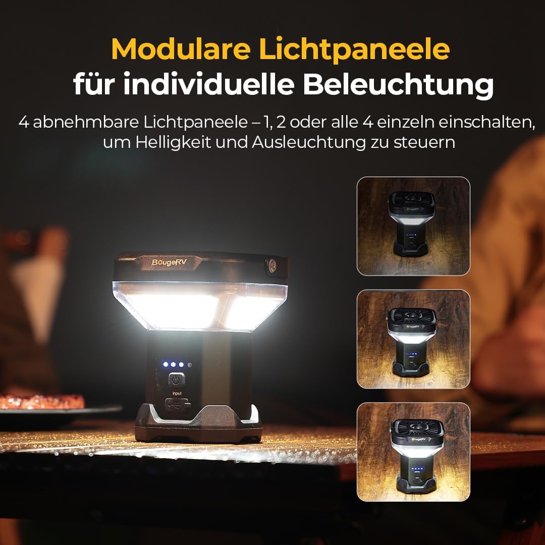 BougeRV Campinglampe CL03, 7-90 Std. Laufzeit, 2,3m Einziehbar, Dunkelgrün – Bild 7