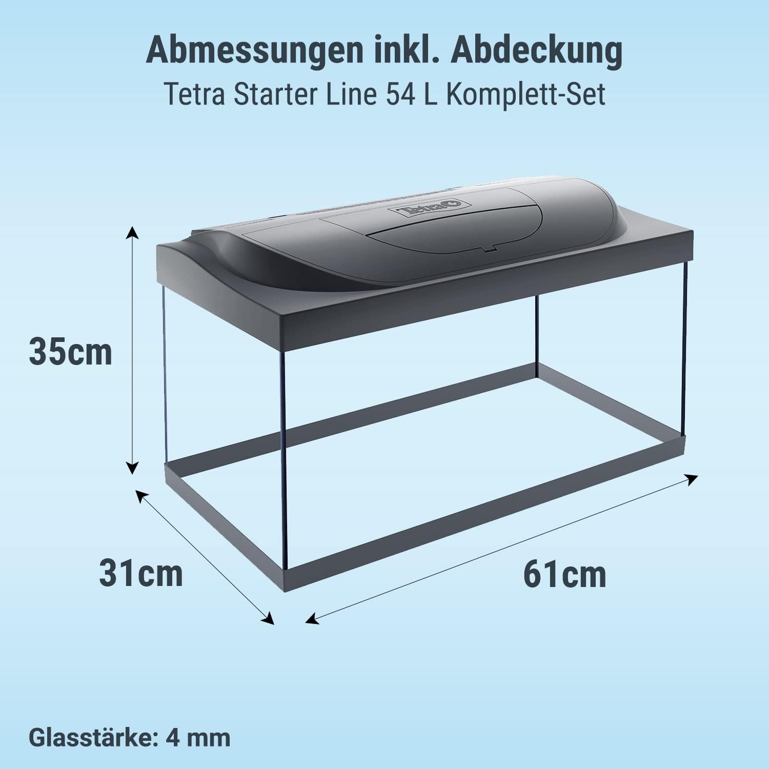 Tetra Starter Line 54 L Aquarium Komplett-Set mit LED-Beleuchtung, schwarz – Bild 4
