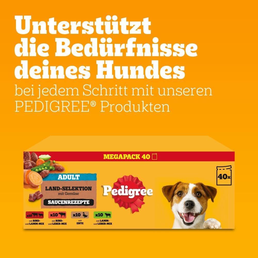 PEDIGREE DOGCARE Hundefutter Portionsbeutel Chunks in Soße Adult 40 x 100g – Bild 7