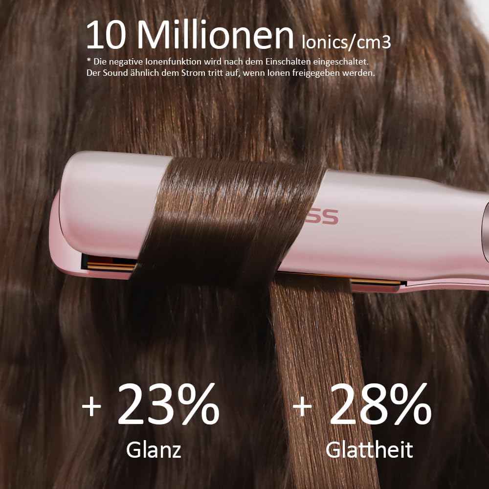 Faszin 2 in 1 Glätteisen Locken und Glätten, Titanplatten Haarglätter – Bild 3