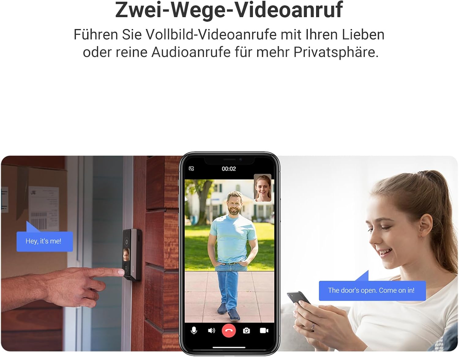 EZVIZ EP8 Ultra WLAN Video Türklingel Kabellos mit Dual-Kamera 6MP+2MP – Bild 7