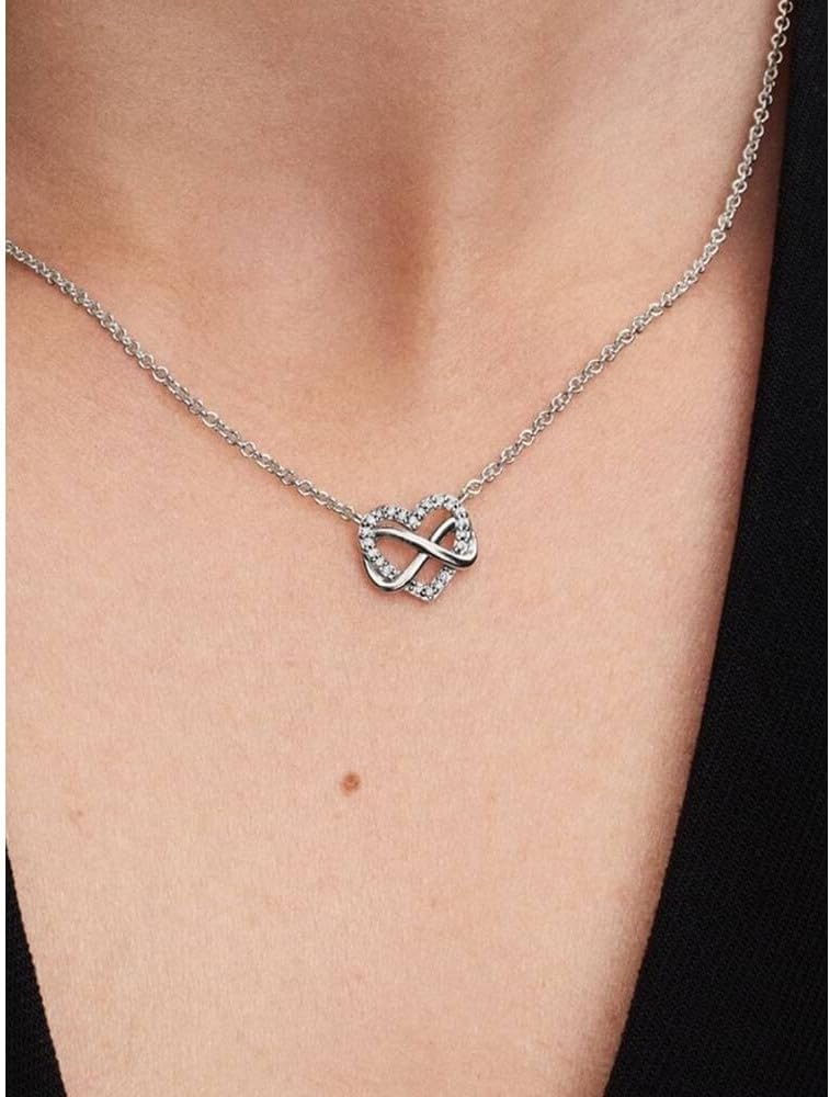 Pandora Moments Halskette Ewigkeitsherz, 14-karätig vergoldet, mit klarem Cubic Zirkonia – Bild 4