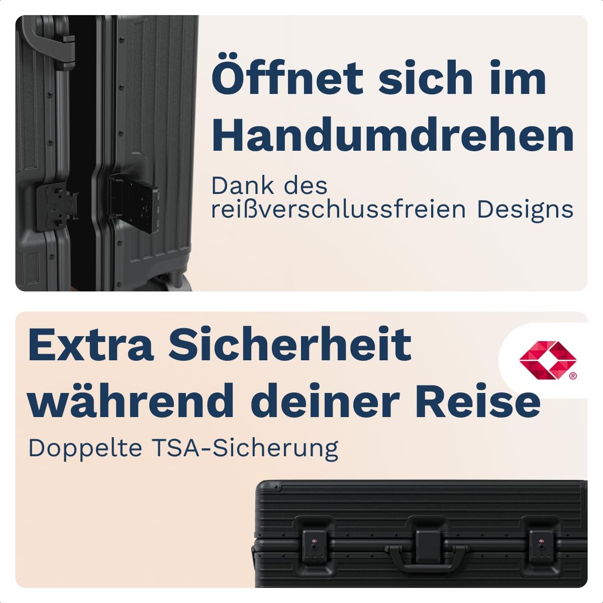 TRVLMORE Aluminium Koffer Groß - Hartschalenkoffer - 115L - Schwarz – Bild 3