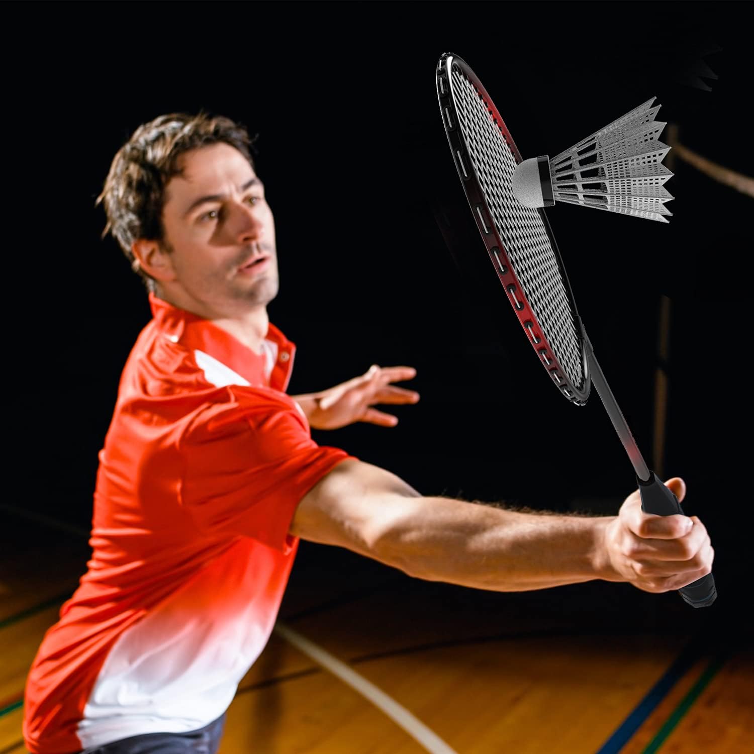 KH Federball Set Badminton Schläger Set 2-4 Spieler für Erwachsene Kinder, leicht und stabil, Schläger, Federbälle und Tragetasche im Lieferumfang – Bild 4
