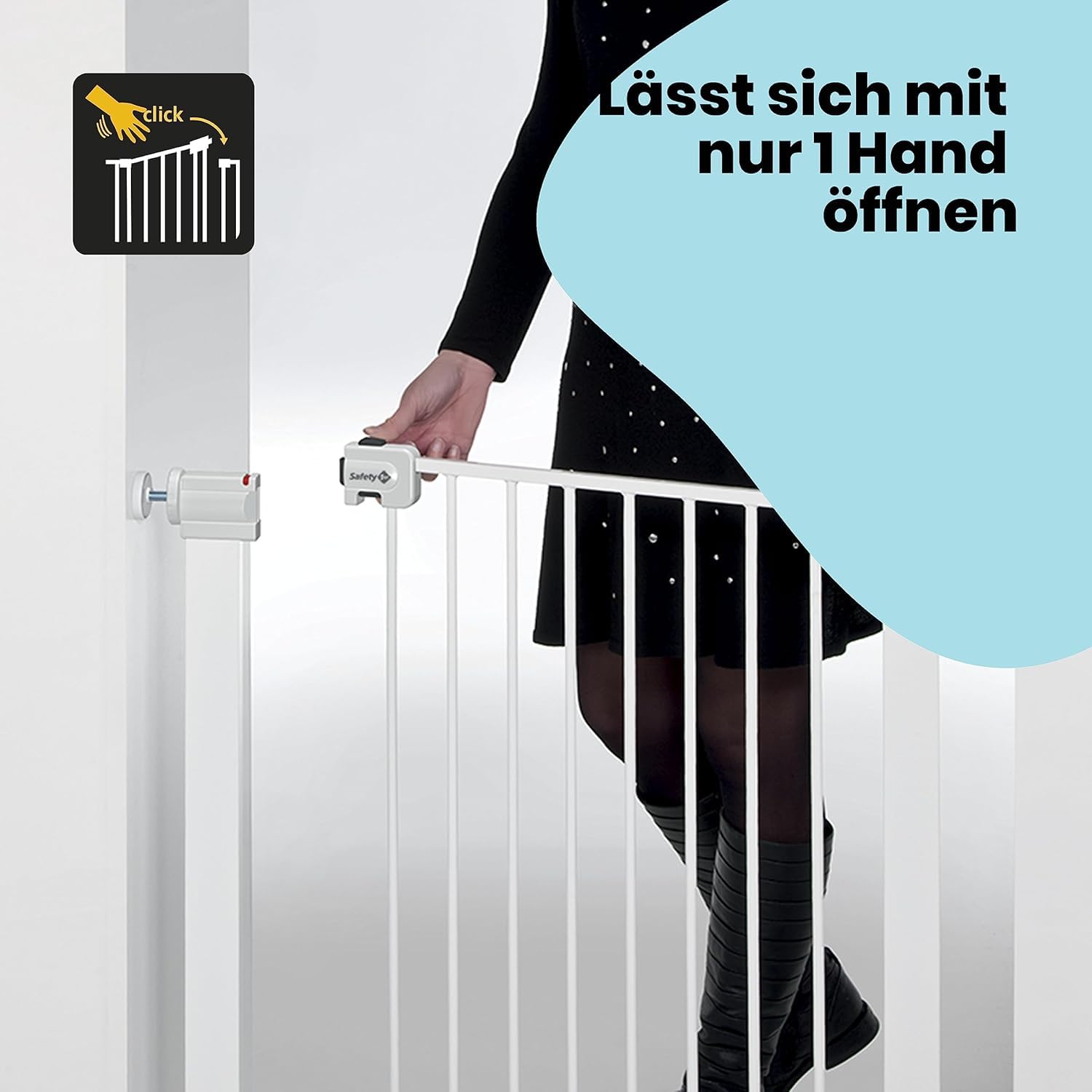 Safety 1st SecureTech Metal Gate, Treppenschutzgitter 73–80 cm, Weiß – Bild 4