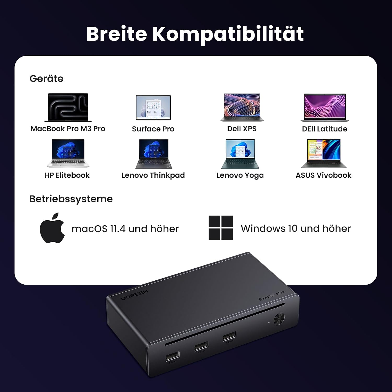UGREEN Thunderbolt 4 Dock TBT4 Docking Station für TBT4-Laptops – Bild 8