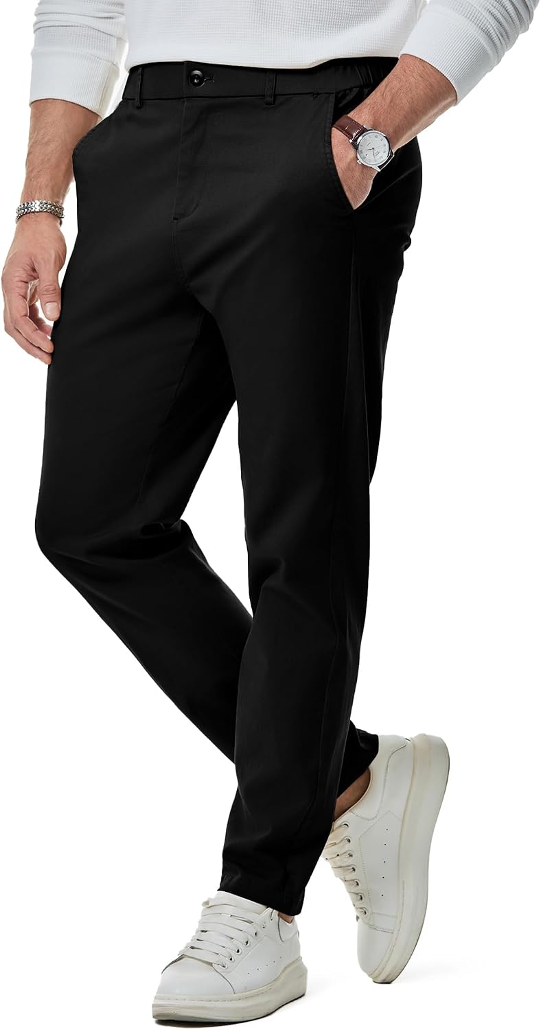 JMIERR Chino Hose Herren Baumwolle Business Männer mit Taschen – Bild 3
