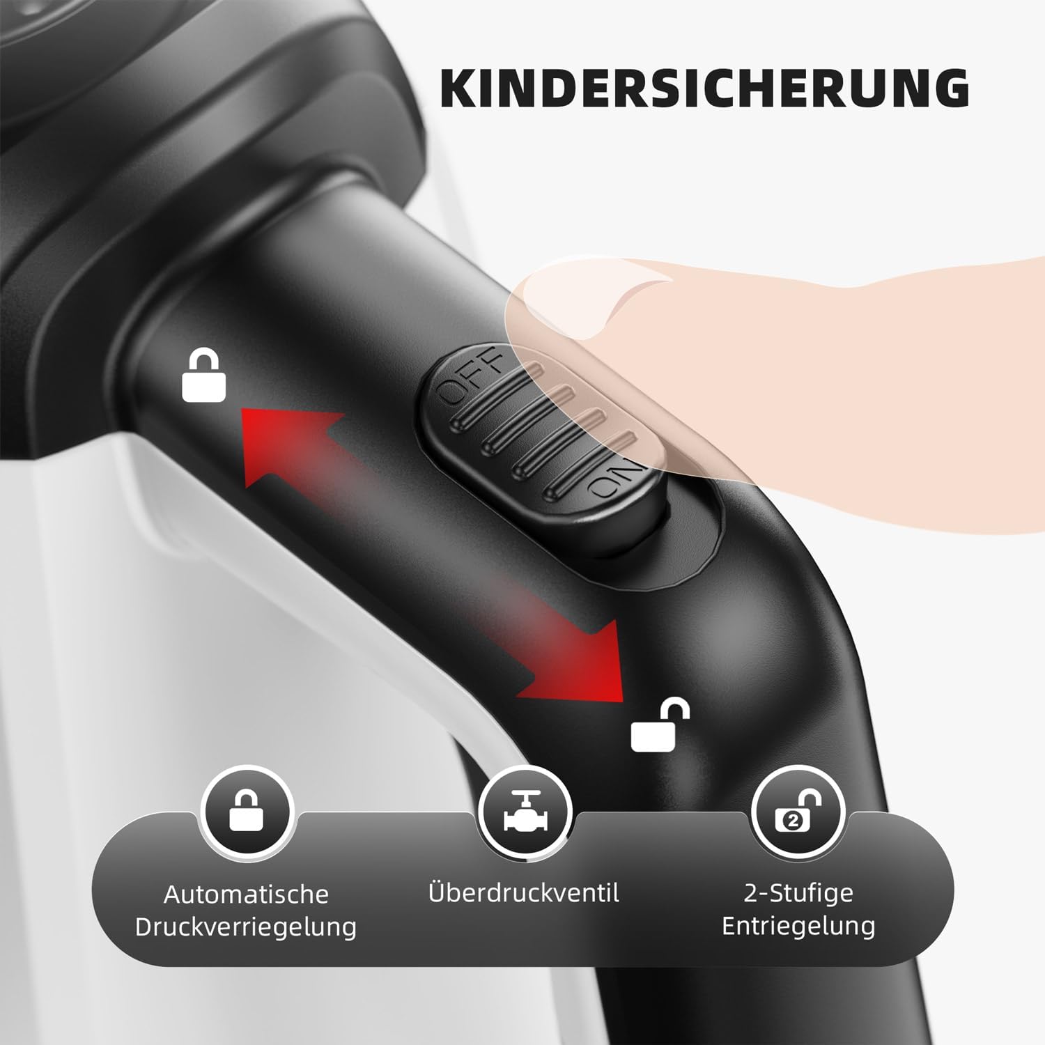 Dampfreiniger, 1200 W, 400 ml Wassertank, 13 Zubehörteile, Handgerät – Bild 7