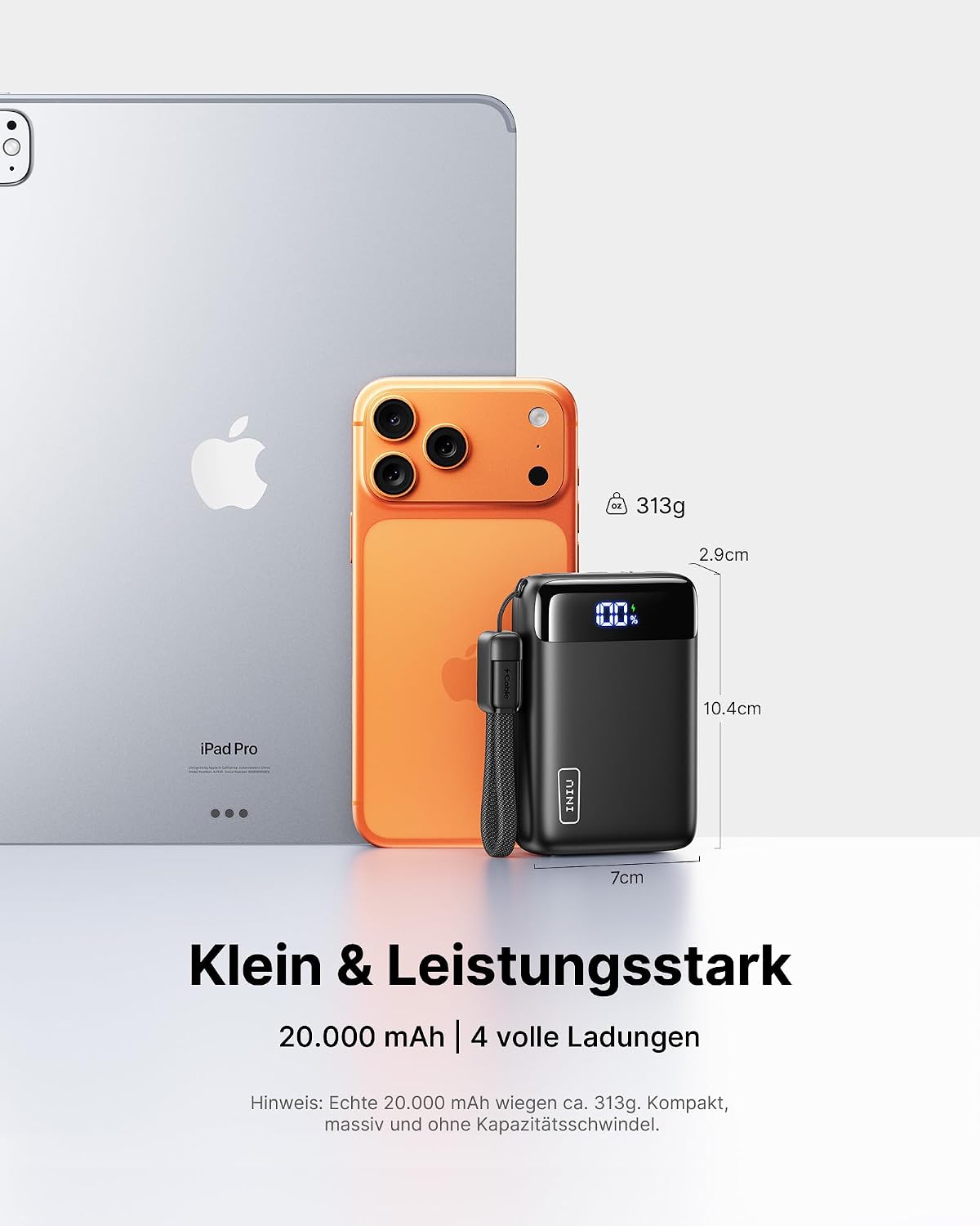 INIU 20000mAh Power Bank, Klein 22.5W Schnellladung Externe Handyakkus – Bild 2