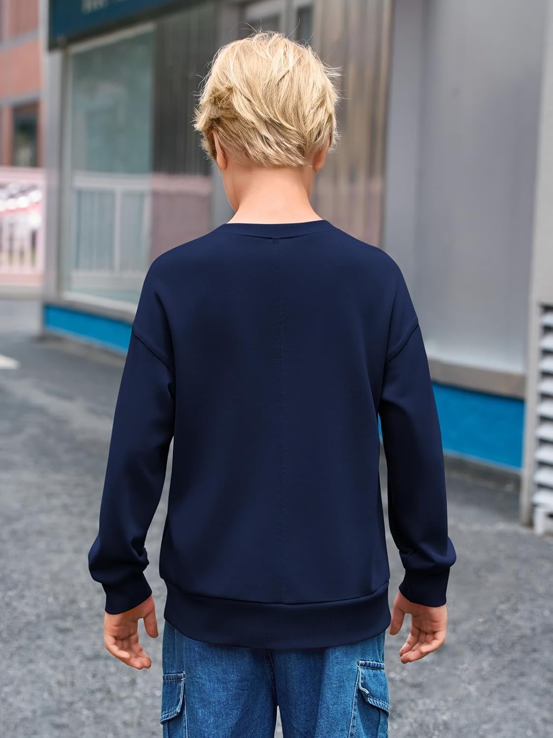 Haloumoning Jungen Sweatshirt modisches Langarm Rundhals Pullover für Kinder 5-14 Jahre – Bild 3
