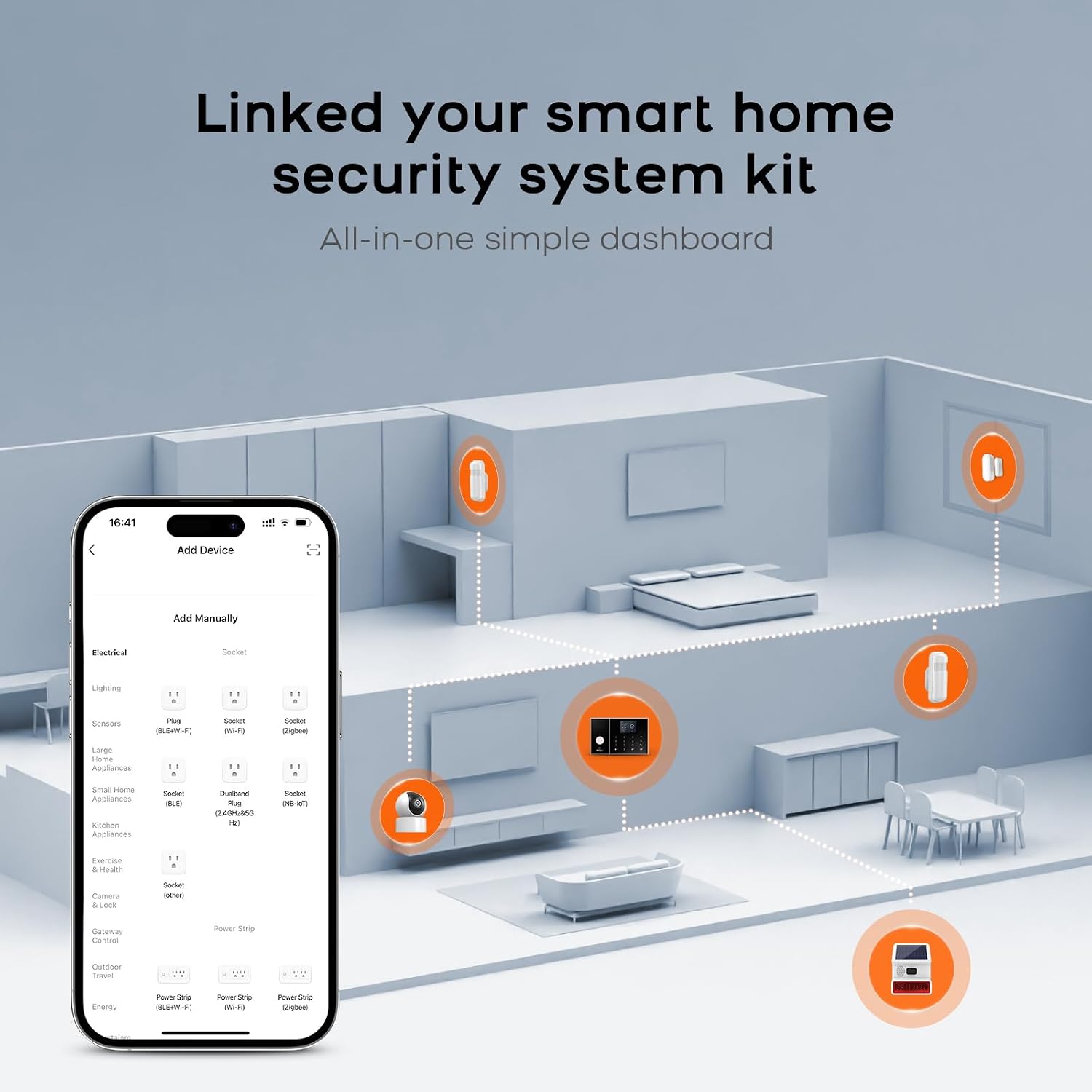 LWOHSI Alarmanlage Haus mit Kamera,Drahtloses WLAN /2G SMS Alarmanlage mit Bewegungsmelder,LCD-Display,120dB Alarmsirene, Intelligenter Fernbedienung, Kompatibel mit Alexa und Google – Bild 4