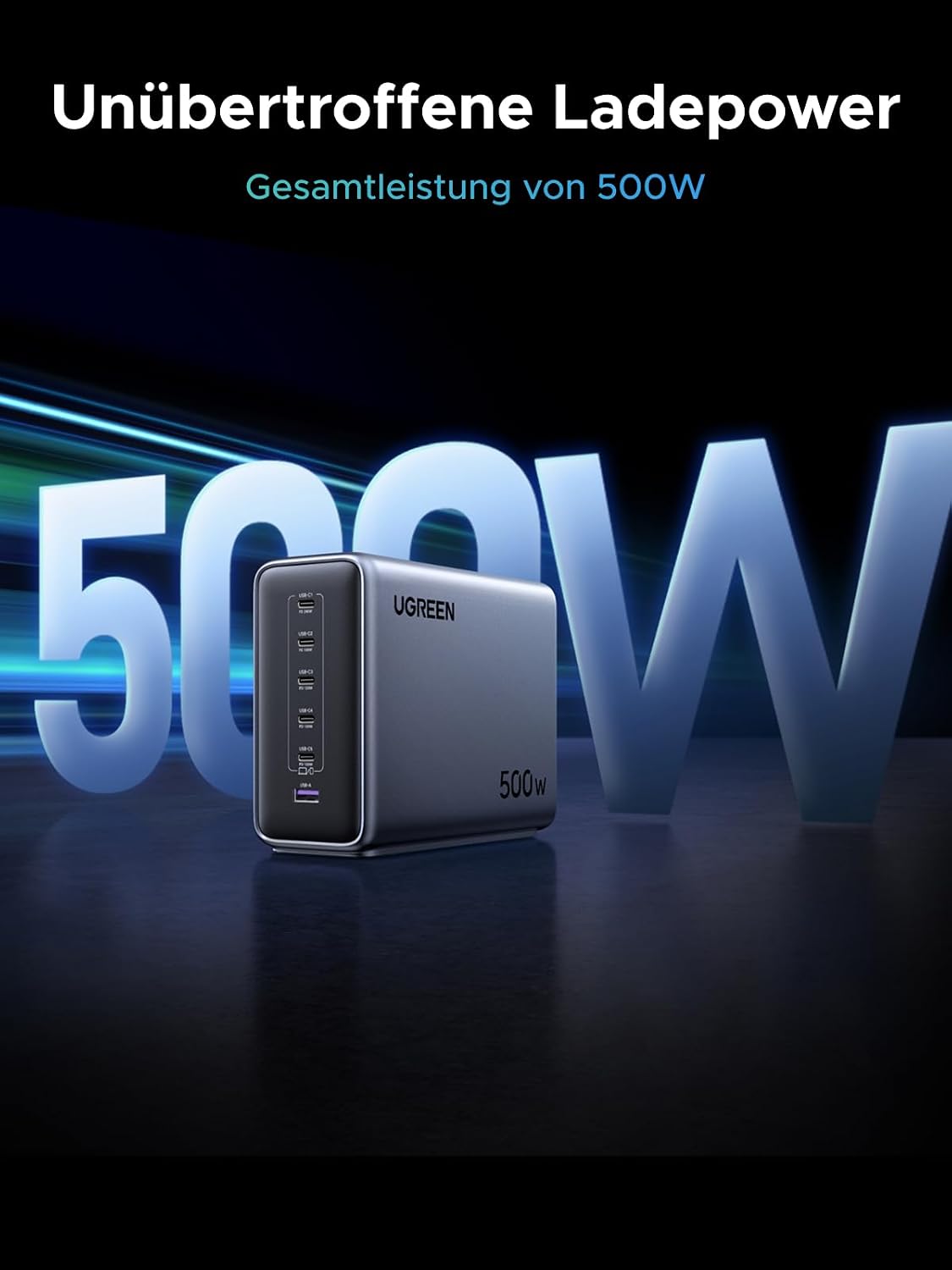 UGREEN Nexode 500W USB-C Ladegerät, 6-Port, PD 3.1 240W Max beim Einzelport – Bild 2