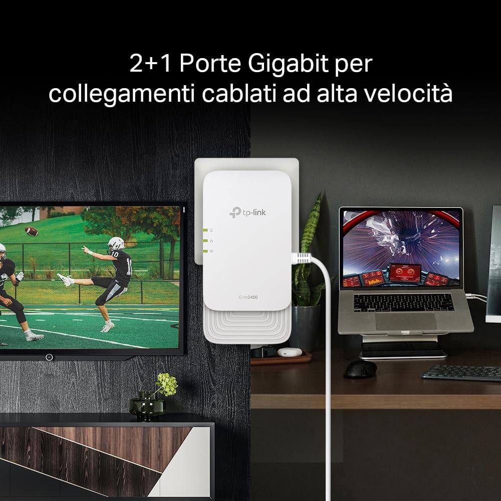 TP-Link PGW2440 KIT WLAN Powerline 𝐆.𝐡𝐧𝟐𝟒𝟎𝟎, 𝐀𝐗𝟏𝟖𝟎𝟎 𝐖𝐢-𝐅𝐢 𝟔, bis zu 1428 Mbps über Powerline, Gigabit Ethernet, Extra-Steckdose, Plug & Play (Generalüberholt) – Bild 7