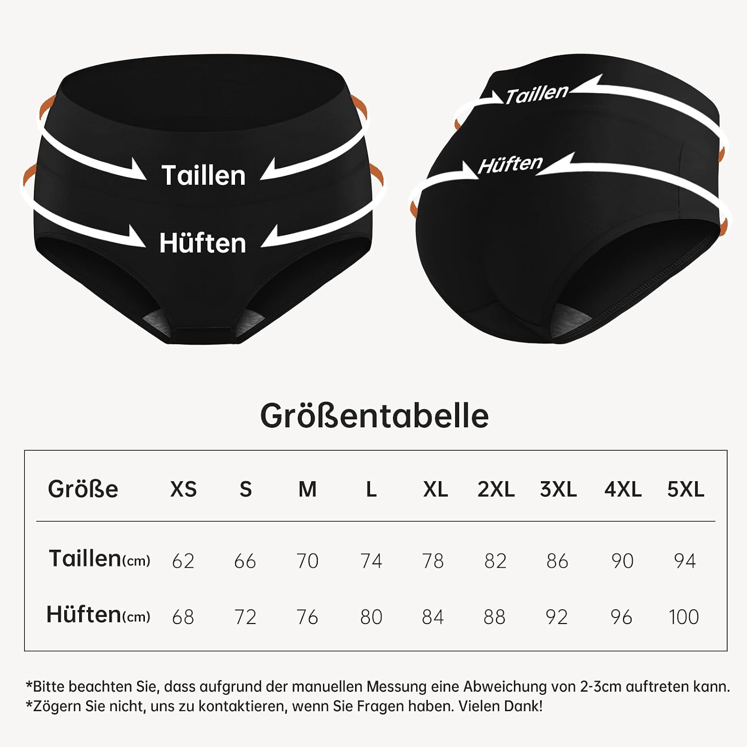 QINCAO Unterhosen Damen, Hohe Taille 6er Pack aus Baumwolle,Atmungsaktiv – Bild 7