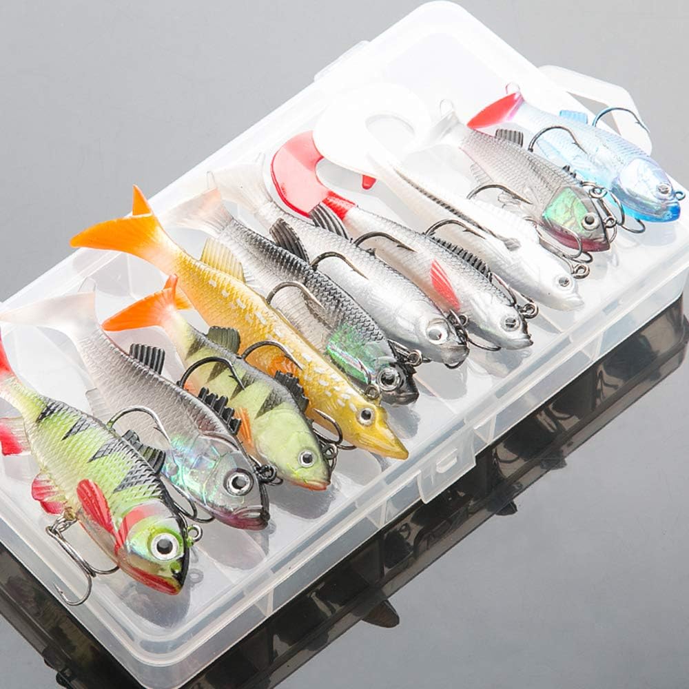 DONQL Weiches Angelköder-Set, Angelköder, Köder-Set für Süßwasser, Forelle, Barsch, Lachs, inklusive lebhaften Spinnködern, künstlichen Silikon-Bassködern mit Box – Bild 8
